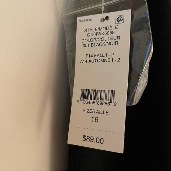 Lord & Taylor Women’s Skirt front contrast zip pockets black 16 NWT - Picture 5 of 13